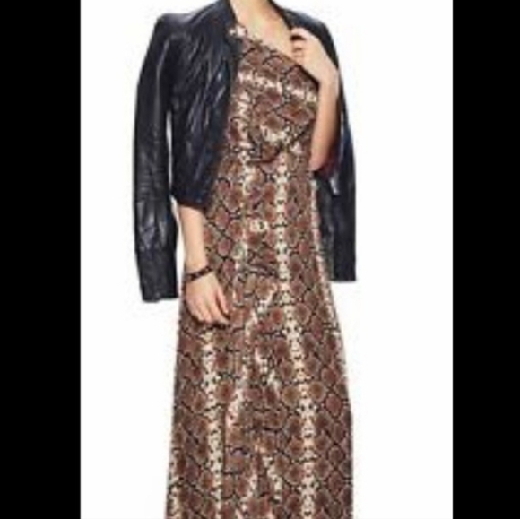 BCBG MaxAzria Kessa Snake Print One Shoulder Long Dress Gown Size 4 - Picture 5 of 8
